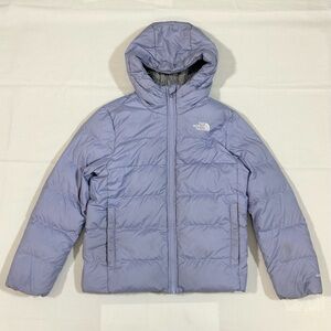 The North Face Girls M (10-12) Full Zip Down Feather Jacket Hooded 550 Lavender